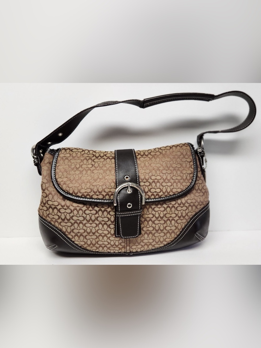Vintage Coach Sogo Signature Flap Shoulder Bag